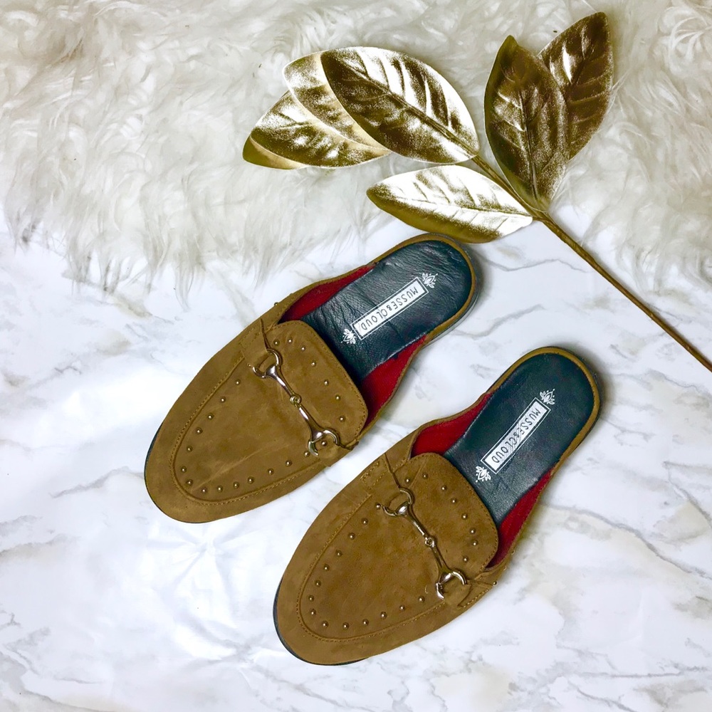Brown Studded Musse & Cloud Mules